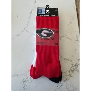 NWT Strideline Premium Socks Red White Georgia Bulldogs 2 pack Size M / L